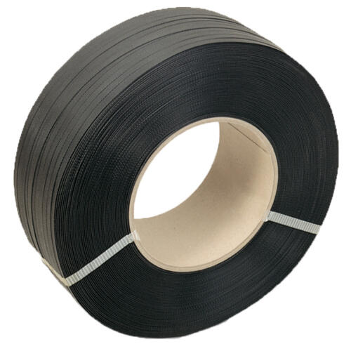 black polypropylene hand strapping on cardboard core