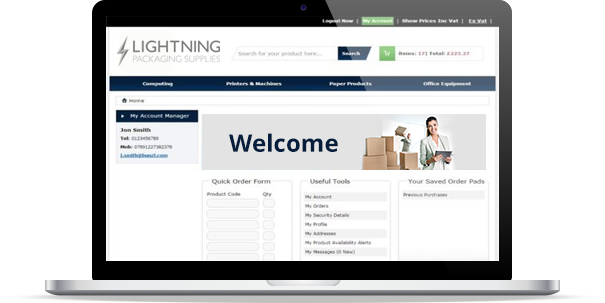 wholesale packaging account with lightning packaging supplies